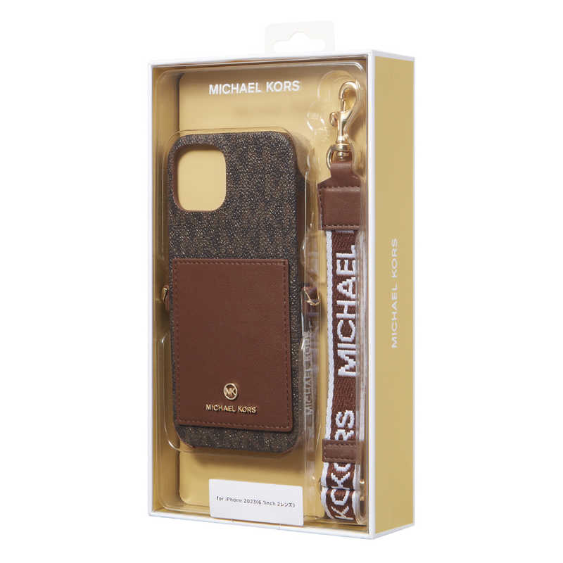 マイケルコース マイケルコース Wrap Case Pocket with Strap iPhone 15 MICHAEL KORS Brown MKWSBRWPWIP2361 MKWSBRWPWIP2361