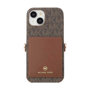 マイケルコース Wrap Case Pocket with Strap iPhone 15 MICHAEL KORS Brown MKWSBRWPWIP2361