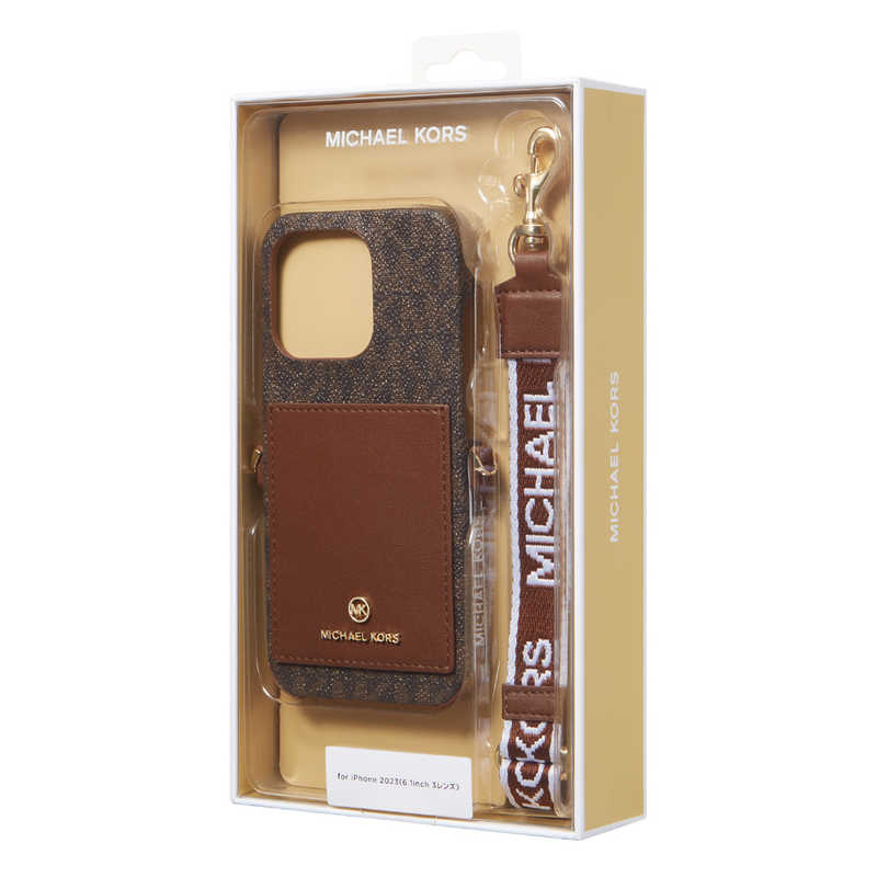 マイケルコース マイケルコース Wrap Case Pocket with Strap iPhone 15 Pro MICHAEL KORS Brown MKWSBRWPWIP2361P MKWSBRWPWIP2361P