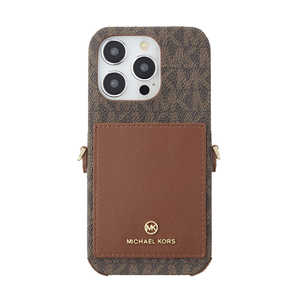 ޥ륳 Wrap Case Pocket with Strap iPhone 15 Pro MICHAEL KORS Brown MKWSBRWPWIP2361P