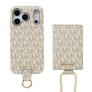 マイケルコース MICHAEL KORS - Wrap Case Magsafe Card Wallet with Strap for iPhone 17 Pro ［ Vanilla ］ MICHAEL KORS MKWSCWVNLPWIP2563P