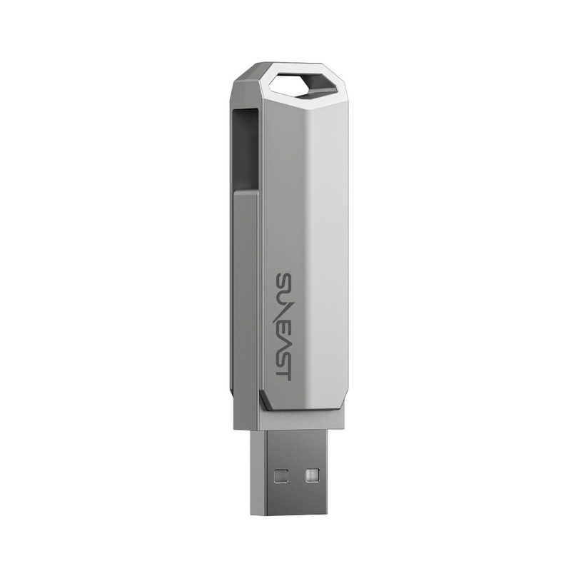 SUNEAST SUNEAST 外付けSSD スティック型 Revolve R5 シリーズ 512GB USB 3.2(Gen 2)USB Type C/USB-A両対応 回転式カバー シルバー ［ポータブル型］ SE-PS0512G2LO1SF SE-PS0512G2LO1SF