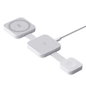 SUNEAST Qi2 25W 3in1���C�����X�[�d�� �܂肽���ݎ� 3�䓯���[�d�\ �z���C�g SE-WC025FC004BKF