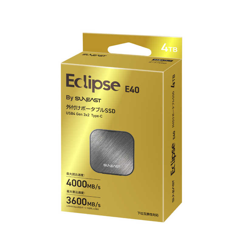 SUNEAST SUNEAST 【アウトレット】portableSSD 4TB Eclipse E40 シリーズ USB4 Gen 3×2(40Gbps) ［ポータブル型］ SE-PS004T2LEL1BF SE-PS004T2LEL1BF