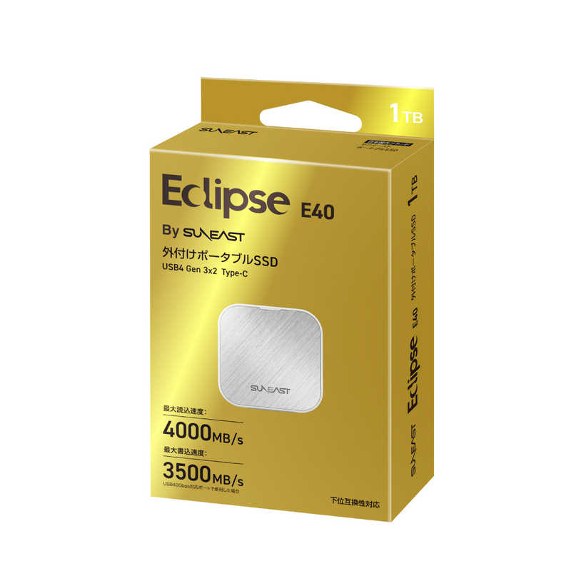SUNEAST SUNEAST portableSSD 1TB Eclipse E40 シリーズ USB4 Gen 3×2(40Gbps) ［ポータブル型］ SE-PS001T2LEL1WF SE-PS001T2LEL1WF