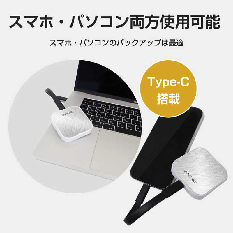 SUNEAST SUNEAST portableSSD 2TB Eclipse E40 シリーズ USB4 Gen 3×2(40Gbps) ［ポータブル型］ SE-PS002T2LEL1WF SE-PS002T2LEL1WF