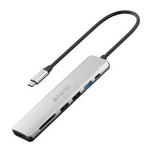 SUNEAST USB Type-C �ɥå��󥰥��ơ������ �ޥ���ϥ� 7in1 PD100W���Ų�ǽ �����֥�Ĺ25cm ����߹�� ����С� ��USB Power Delivery�б��� SE-HUB071JDPNCF