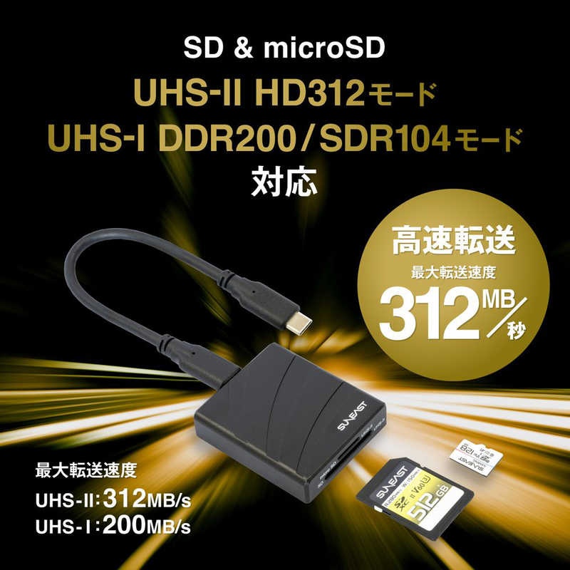 SUNEAST SUNEAST カードリーダー USB-C USB3.2 Type-C 2-in-1 SUNEAST ULTIMATE PRO(アルティメイトプロ) SE-RWMASDU2H3D2 SE-RWMASDU2H3D2