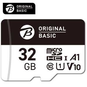 ORIGINALBASIC microSDHC UHS-I カード最大読込速度95MB/s 最大書込速度80MB/s  [ Class10 / 32GB ] OBB-MSD1-032-BK