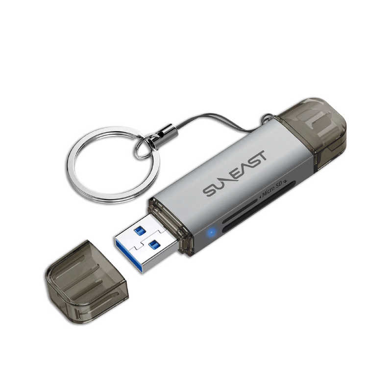 SUNEAST SUNEAST コンパクトSD/microSDカードリーダー USB Type-C/Type-A対応 最大転送速度170MB/s ［スマホ・タブレット対応］ SE-RWMASDU1S1D2 SE-RWMASDU1S1D2