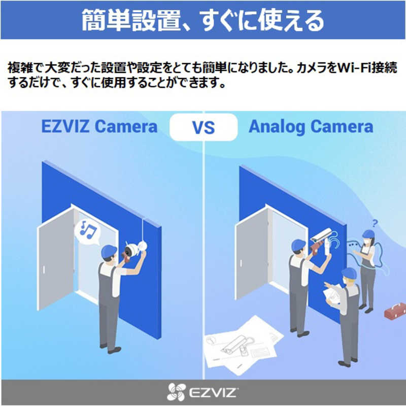 EZVIZ EZVIZ 屋内用 見守り 防犯カメラ パンチルトタイプ 高画質 400万画素［有線・無線 /暗視対応］ ホワイト CS-TY14MPPRO CS-TY14MPPRO