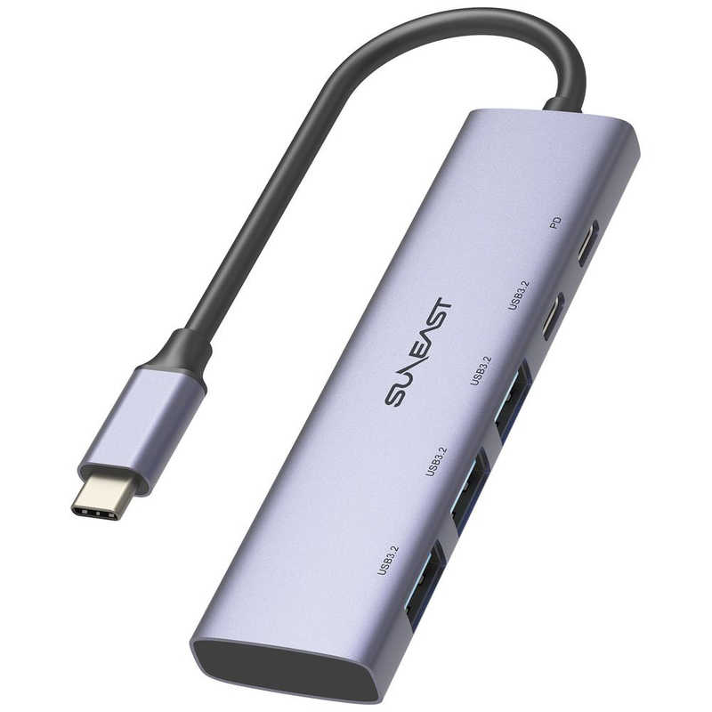 SUNEAST SUNEAST ［USB-C オス→メス USB3.2typeCx1/USB3.2typeAx3/USB PD給電専用x1］USB PD対応 ドッキングステーション/USBハブ SE-DSRC51A3C1P SE-DSRC51A3C1P