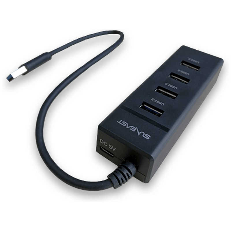 SUNEAST SUNEAST ［USB-A オス→メス USB3.2typeAx1/USB2.0typeAx3/USBtypeC給電専用］USB給電5v/最大10W対応/USBハブ SE-RU3HUBA4A3 SE-RU3HUBA4A3