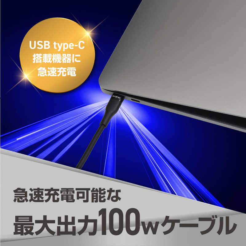 SUNEAST SUNEAST PD 100W 対応 USB Type-C to Type-Cケーブル 2m ブラック やわらかい シリコーン素材 ［USB Power Delivery対応］ SE-KB100CC0008BKF SE-KB100CC0008BKF