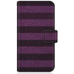 CASEMARKET Samsung Galaxy A51 5G スリム手帳型ケース ボーダー ソックス ダイアリー パープル & ネイビー SC-54A-BCM2S2157-78