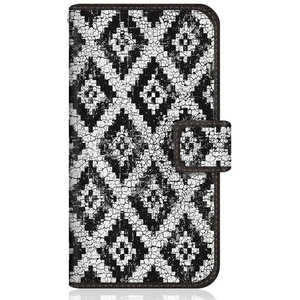 CASEMARKET Samsung Galaxy A51 5G スリム手帳型ケース アラスカ モダン モノトーン インディアン Black & White SCG07-BCM2S2114-78