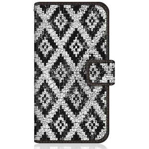 CASEMARKET Samsung Galaxy A21 スリム手帳型ケース アラスカ モダン モノトーン インディアン Black & White SC-42A-BCM2S2114-78