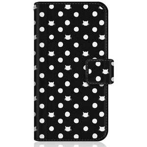 CASEMARKET OPPO Reno3 5G NYAGO スリム手帳型ケース ノート キュート ドット パターン ブラック A001OP-BNG2S2019-78