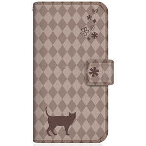 CASEMARKET Google Pixel 5 NYAGO スリム手帳型ケース ノート フレンチ フラワー ダイアリー キャット シルエット ダイヤ柄 & なんだにゃ? チョコレート G5NZ6-BNG2S2455-78