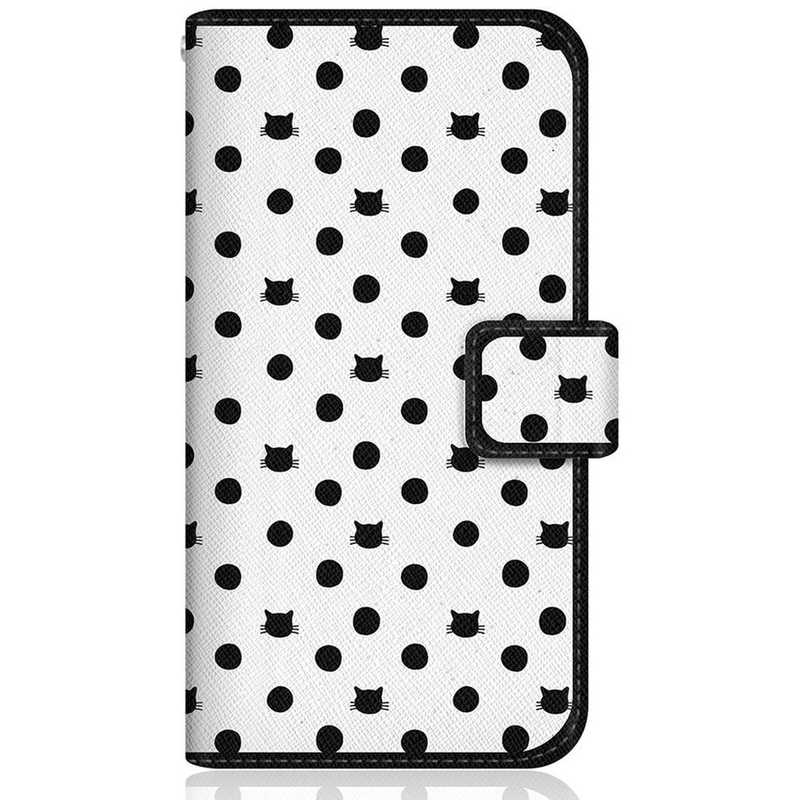 CASEMARKET CASEMARKET Samsung Galaxy A51 5G NYAGO スリム手帳型ケース ノート キュート ドット パターン ホワイト SC-54A-BNG2S2020-78 SC-54A-BNG2S2020-78