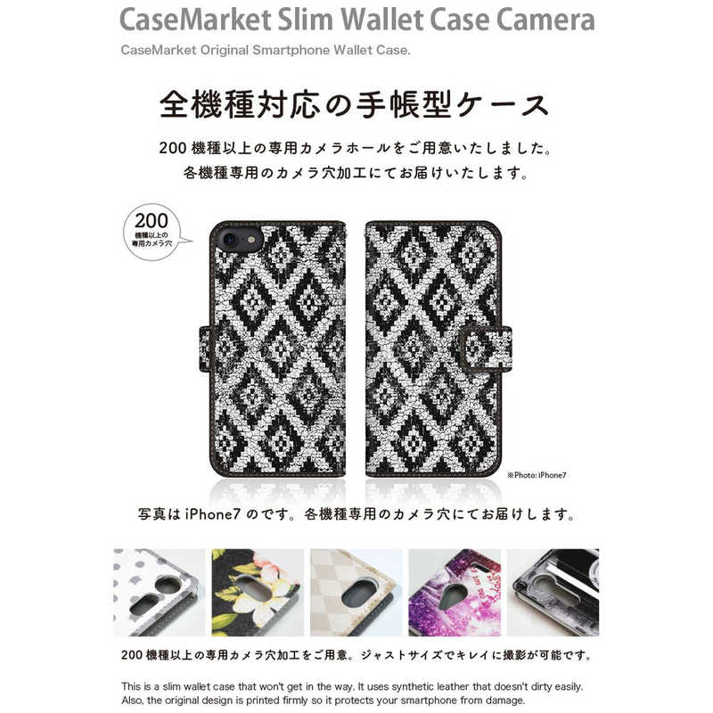 CASEMARKET CASEMARKET iPhone 12 スリム手帳型ケース アラスカ モダン モノトーン インディアン Black & White iPhone12-BCM2S2114-78 iPhone12-BCM2S2114-78