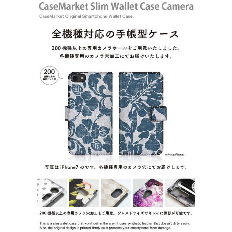 CASEMARKET CASEMARKET iPhone 12 スリム手帳型ケース トロピカル タヒチ柄 モンステラ & ハイビスカス ブルー iPhone12-BCM2S2133-78 iPhone12-BCM2S2133-78