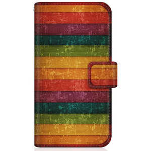 CASEMARKET iPhone 12 スリム手帳型ケース 木柄 かすれ Rainbow スリム ダイアリー iPhone12-BCM2S2234-78