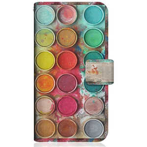 CASEMARKET iPhone 12 mini スリム手帳型ケース カラー パレット 絵の具 デザイン アート iPhone12mini-BCM2S2038-78