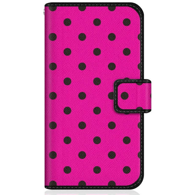 CASEMARKET CASEMARKET iPhone 12 mini スリム手帳型ケース スウィート ピンク & ブラック ドット柄 スリム ダイアリー iPhone12mini-BCM2S2188-78 iPhone12mini-BCM2S2188-78