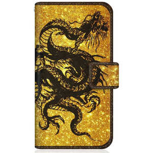 CASEMARKET iPhone 12 mini スリム手帳型ケース 昇り龍 黒龍 - 金風 昇龍 手帳 iPhone12mini-BCM2S2199-78