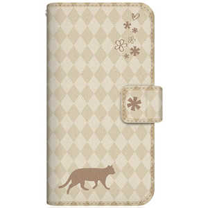 CASEMARKET iPhone 12 mini NYAGO スリム手帳型ケース ノート フレンチ フラワー ダイアリー キャット シルエット ダイヤ柄 & てくてくお散歩だにゃん クリーム CASEMARKET iPhone 12 mini NYAGO スリム手帳型ケース ノート フレンチ フラワー ダイアリー キャット シルエット ダイヤ柄 & てくてくお散歩だにゃん クリーム