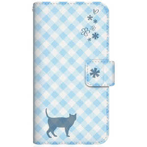 CASEMARKET iPhone 12 mini NYAGO スリム手帳型ケース NYAGO ノート サマー フラワー ダイアリー キャット シルエット - ブルー チェッククロス柄 & なんだにゃ? CASEMARKET iPhone 12 mini NYAGO スリム手帳型ケース NYAGO ノート サマー フラワー ダイアリー キャット シルエット - ブルー チェッククロス柄 & なんだにゃ?