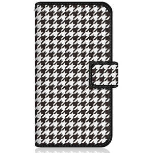 CASEMARKET LG V60 ThinQ 5G L-51A スリム手帳型ケース ブラック チドリ グラフィカル 千鳥柄 L-51A-BCM2S2126-78