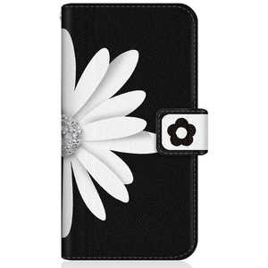 CASEMARKET ZTE a1 スリム手帳型ケース モノトーン B&W ビッグ フラワー ダイアリー ZTG01-BCM2S2198-78