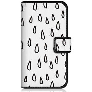 CASEMARKET SHARP AQUOS zero5G basic DX スリム手帳型ケース Det regnar Design 北欧デザイン ダイアリー 雨音の模様 SHG02-BCM2S2036-78
