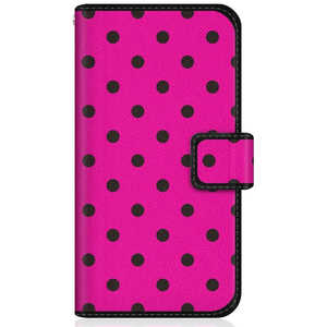 CASEMARKET SHARP AQUOS zero5G basic DX スリム手帳型ケース スウィート ピンク & ブラック ドット柄 スリム ダイアリー SHG02-BCM2S2188-78