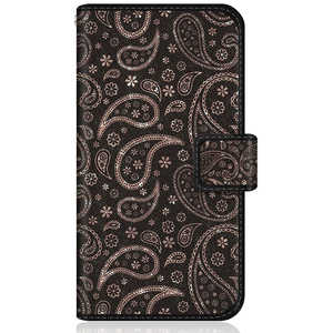 CASEMARKET Samsung Galaxy S21 5G スリム手帳型ケース ダーク ペイズリー ブロンズ ペイズリー柄 SCG09-BCM2S2049-78