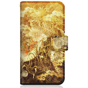 CASEMARKET Samsung Galaxy S21 5G スリム手帳型ケース 屏風 和柄 昇り金龍 菊花紋章 風雲 SCG09-BCM2S2130-78