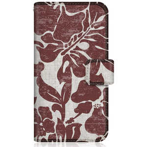CASEMARKET Samsung Galaxy S21 5G スリム手帳型ケース トロピカル タヒチ柄 モンステラ & ハイビスカス レッド SCG09-BCM2S2134-78