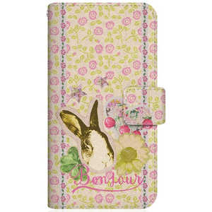 CASEMARKET Samsung Galaxy S21 5G スリム手帳型ケース ラビット キュート ボタニカル ダイアリー - 花柄 クラシック ガーリー グラフィックス SCG09-BCM2S2471-78