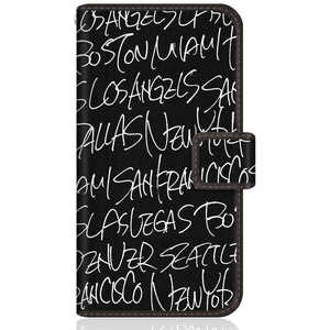 CASEMARKET Samsung Galaxy S21+ 5G スリム手帳型ケース United State City アメリカン シティー タイポグラフィー ブラック SCG10-BCM2S2108-78