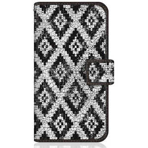 CASEMARKET LG G8X ThinQ スリム手帳型ケース アラスカ モダン モノトーン インディアン Black & White 901LG-BCM2S2114-78