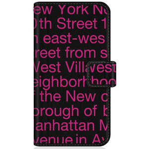CASEMARKET AQUOS wish スリム手帳型ケース New York Typography - ピンク スリム ダイアリー A104SH-BCM2S2633-78 CASEMARKET AQUOS wish スリム手帳型ケース New York Typography - ピンク スリム ダイアリー A104SH-BCM2S2633-78