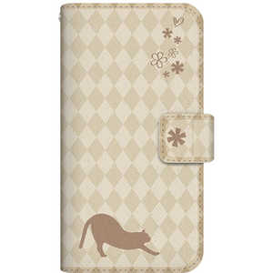 CASEMARKET AQUOS wish NYAGO スリム手帳型ケース ノート フレンチ フラワー ダイアリー キャット シルエット ダイヤ柄 & のびのび! クリーム A104SH-BNG2S2456 CASEMARKET AQUOS wish NYAGO スリム手帳型ケース ノート フレンチ フラワー ダイアリー キャット シルエット ダイヤ柄 & のびのび! クリーム A104SH-BNG2S2456