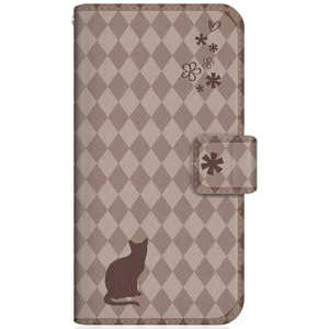 CASEMARKET AQUOS wish NYAGO スリム手帳型ケース ノート フレンチ フラワー ダイアリー キャット シルエット ダイヤ柄 & おすましだにゃん。 チョコレート A104 CASEMARKET AQUOS wish NYAGO スリム手帳型ケース ノート フレンチ フラワー ダイアリー キャット シルエット ダイヤ柄 & おすましだにゃん。 チョコレート A104