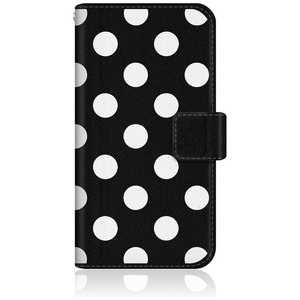 CASEMARKET iPhone 15 スリム手帳型ケース ドット モノクロ パターン ブラック iPhone15-BCM2S2017-78