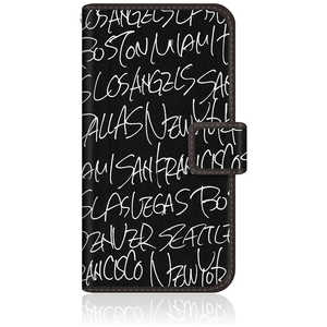 CASEMARKET iPhone 15 スリム手帳型ケース United State City アメリカン シティー タイポグラフィー ブラック iPhone15-BCM2S2108-78