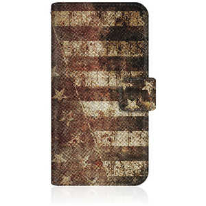 CASEMARKET iPhone 15 スリム手帳型ケース アメリカン モノトーン ブラック フラッグス ヴィンテージ プリント NY iPhone15-BCM2S2311-78