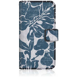 CASEMARKET iPhone 15 Pro スリム手帳型ケース トロピカル タヒチ柄 モンステラ & ハイビスカス ブルー iPhone15Pro-BCM2S2133-78