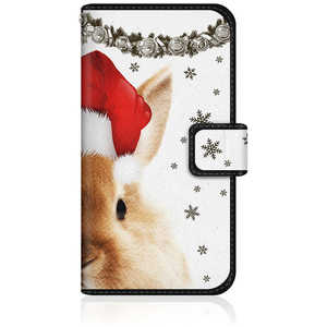 CASEMARKET iPhone 15 Pro スリム手帳型ケース キュート フェイス ラビット サンタクロース iPhone15Pro-BCM2S2183-78
